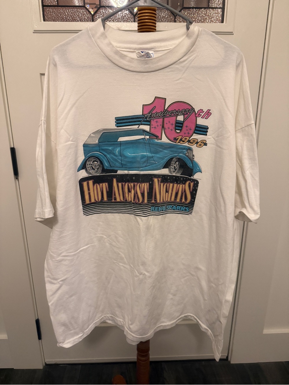 Vintage 1996- adult 3X- white car show graphic t-shirt